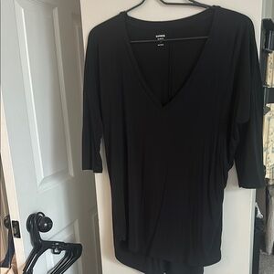 Express Black Fitted 3/4 Sleeve Blouse
